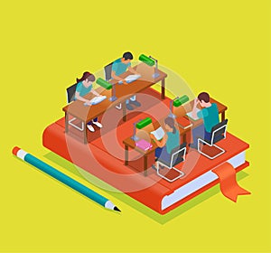 College Isometric Composition