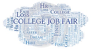 College Job Fair word cloud.