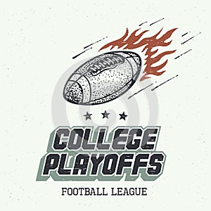 College playoffs hand-drawn illustration