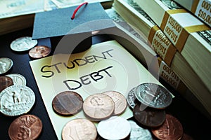 College Student Loan Debt Stock Photo