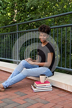 College student outside on campus