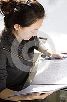 College student studying