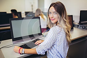 College students in a computer lab