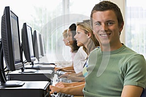 College students in a computer lab