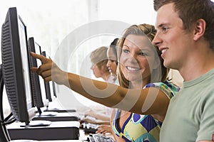 College students in a computer lab