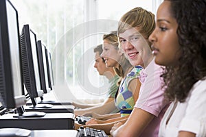 College students in a computer lab