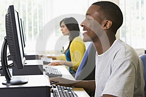 College students in a computer lab