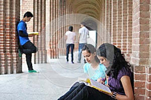 College students preparing for examination.