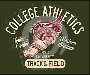 College track and field athletic