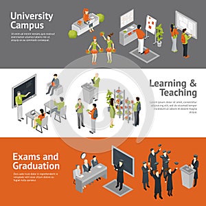 College University Isometric Banners