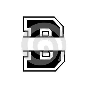 College varsity letter and number EPS vector