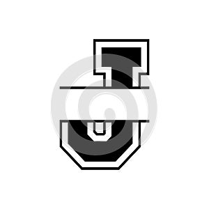 College varsity letter and number EPS vector