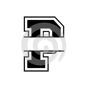 College varsity letter and number EPS vector