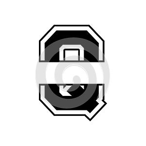 College varsity letter and number EPS vector