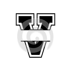 College varsity letter and number EPS vector