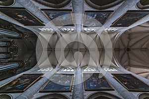 Collegiale Notre-Dame de Dole, interior of the Dole Cathedral, ancient buildings in Dole, France