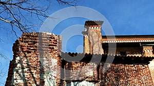 Collegiata ancient church. Medioeval village. Castiglione Olona Italy