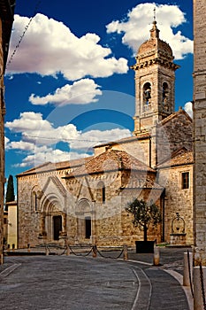 Collegiata church saint quirico d`orcia tuscany italy