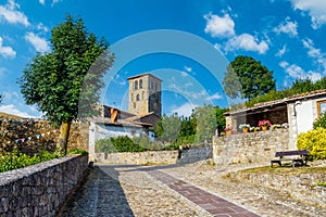 Collegiate Church of San Pedro de Cervatos is a Romanesque Catholic temple located in Cervatos, at the eastern end of the Sierra photo