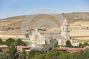 Collegiate church of Santa Maria del Manzano on a summer day, Castrojeriz, Burgos