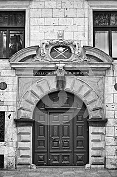 Collegium Iuridicum door in Cracow, Poland