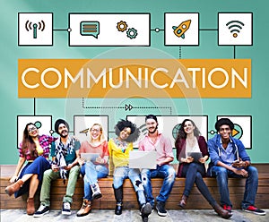 Collge Student Technology Communication Concept