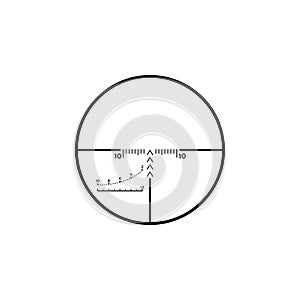 Collimator sight icon. Military sniper rifle target crosshairs