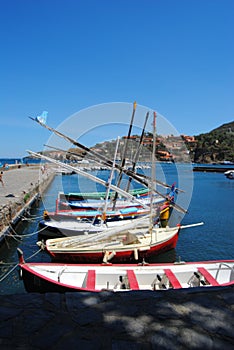 collioure, Colliure, small french village with a fortress in a sunny day of summer.