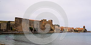 Collioure France panoramic view of the ramparts of medieval castle French