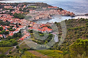 Collioure town along Cote Vermeille coast, France