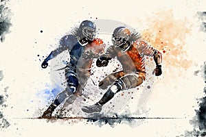 American Football Players during Super Bowl Game. generative ai illustration