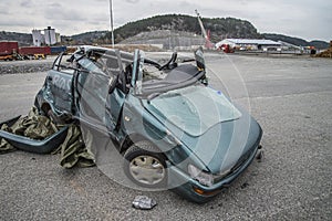 Collision damaged car