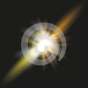 Collision of two forces with red and blue light. Vector illustration. Explosion concept.