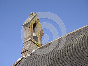 Colliston Parish Church Bell detail, taken on a fine clear Spring morning in the Village of Colliston.