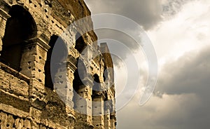 Colloseum under the gloomy sky