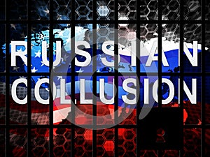 Collusion Report Jail Showing Russian Conspiracy Or Criminal Collaboration 3d Illustration photo
