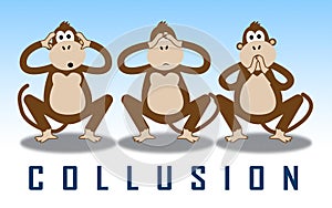 Collusion Report Monkeys Showing Russian Conspiracy Or Criminal Collaboration 3d Illustration