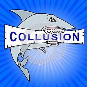 Collusion Report Shark Showing Russian Conspiracy Or Criminal Collaboration 3d Illustration