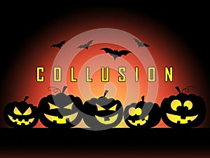 Collusion With Russia Pumpkins Design Meaning Foreign Illegal Collaboration 3d Illustration photo
