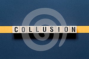 Collusion word concept on cubes photo