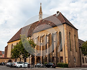 Colmar in Alsace, France. Collegiate Church of San Martino, one of the symbols of the city on the canals.