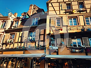 Colmar city, France, Alsace. Historic town traditional house. Medieval architecture