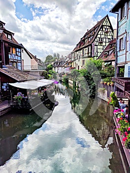 Colmar and the river Lauch, the little Venice, one of the most beautiful village of France, Alsace, East of France