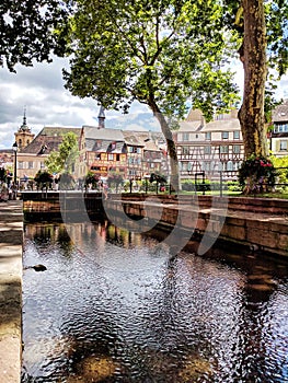 Colmar and the river Lauch, the little Venice, one of the most beautiful village of France, Alsace, East of France