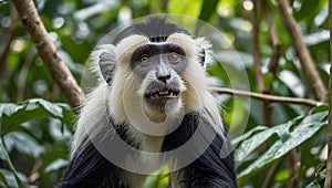 Colobus monkey nature wild looks park