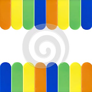 Coloerful piano keys on white