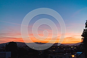 Coloerful Sunlight on the Horizon Early in the Morning