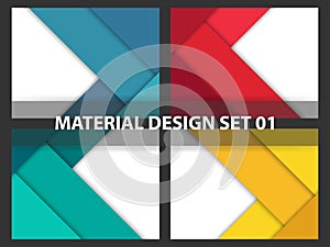Coloful Abstract background material design collection, geometric shape background template for website collection photo