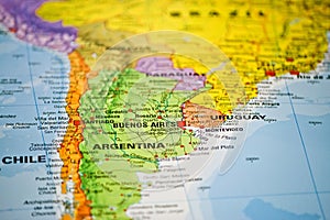 Coloful map of South America photo