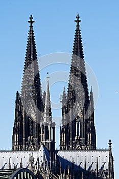 the cologne cathedral against blue sky